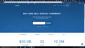 Coinbase home page 