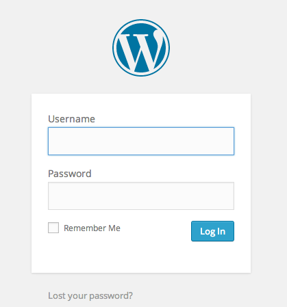 wordpress blog login page