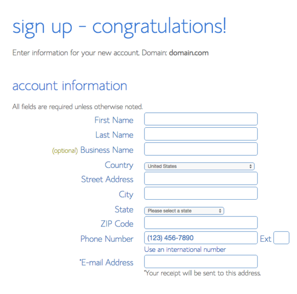 bluehost signup | Bluehost account information