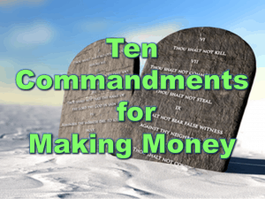 Ten Commandments For Making Money